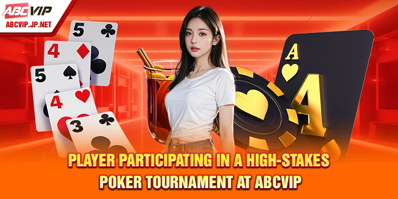 Player participating in a high-stakes Poker tournament at ABCVIP