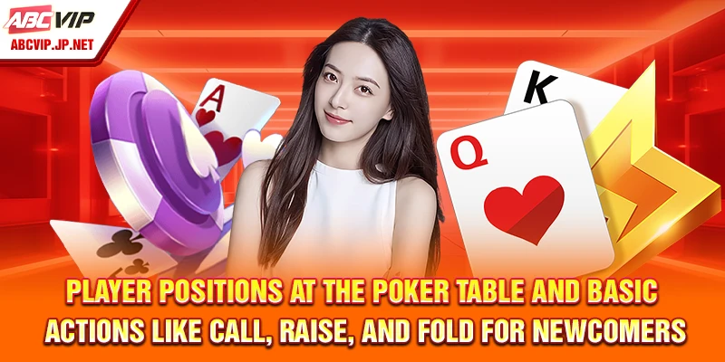 Poker Terminology – Beginner’s Glossary for ABCVIP Players 10 Player positions at the poker table and basic actions like Call, Raise, and Fold for newcomers