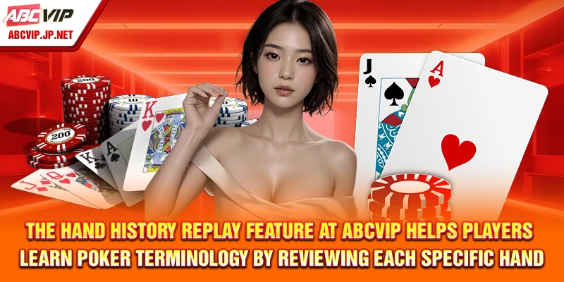 Poker Terminology – Beginner’s Glossary for ABCVIP Players 14 The hand history replay feature at ABCVIP helps players learn Poker Terminology by reviewing each specific hand